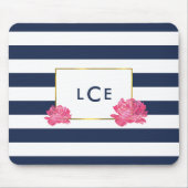 Monografisches Mongramm-Mousepad für Navy Strips u Mousepad (Vorne)