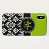 Monografisches Monogramm des muschelgrünen Damasku Case-Mate iPhone Hülle (Rückseite (Horizontal))