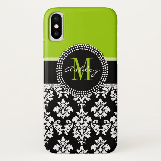 Monografisches Monogramm des muschelgrünen Damasku Case-Mate iPhone Hülle (Rückseite)