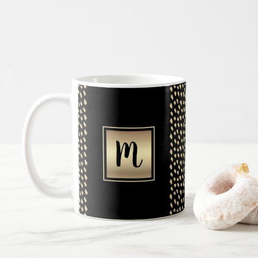 Monografisches Monogramm-Muster Kaffeetasse (Mit Donut)