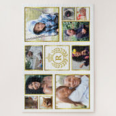 Monogram 10 Foto Collage Gold Laurel Royal Crown Puzzle (Vertikal)