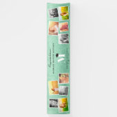 Monogram 10 Foto Graduation Party für grünen Glitz Banner (Vertikal)