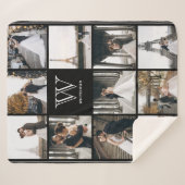 Monogram 11 Square Foto Schwarz Sherpadecke (Vorderseite (Horizontal))