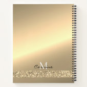 Monogram 14K Antiqu Gold Dripping Glitzer Metallic Notizblock (Rückseite)