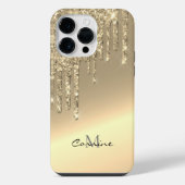 Monogram 14k Gold Side Dripping Glitzer Android + iPhone Hülle (Rückseite)