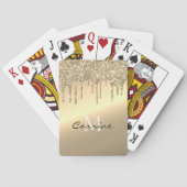 Monogram 14k Messing Gold Metallic Dripping Glitze Spielkarten (Rückseite)