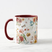Monogram 1600s Wasserfarbe Florals 11 oz. Kombinat Tasse (Links)