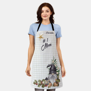 Monogram #1 Mama Weihnachtswasserfarbe Gnome Schür Schürze