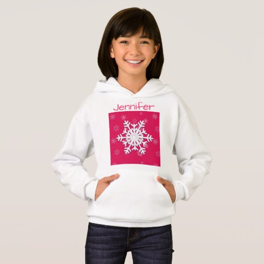 Monogram 20XX Hallo Winterurlaub Schneeflocke Hoodie (Vorne ganz)