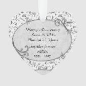 Monogram 25. Wedding Anniversar Keepake Ornament (Vorderseite)