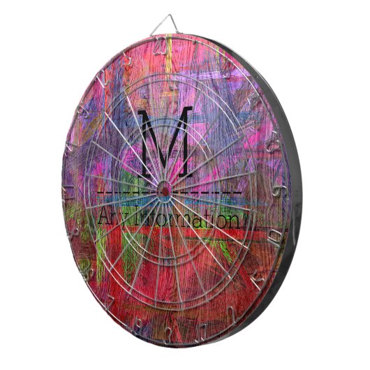 Monogram #2, farbiges Holzkörnchen Dartscheibe (Vorderseite rechts)