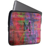 Monogram #2, farbiges Holzkörnchen Laptopschutzhülle (Vorne Rechts)