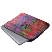 Monogram #2, farbiges Holzkörnchen Laptopschutzhülle (Vorne Knopf)