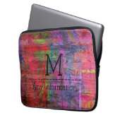 Monogram #2, farbiges Holzkörnchen Laptopschutzhülle (Vorderseite Links)