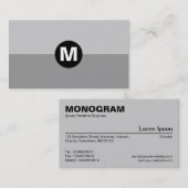 Monogram - 2 Tone Gray Shades Visitenkarte (Vorne/Hinten)