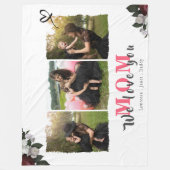 Monogram 3 Foto Collage Mutter Familie oder Hochze Fleecedecke (Vorderseite)