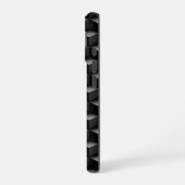 Monogram, 3D Black Geometric Pattern, Modern iPhone 16 Hülle (Linke Seite)