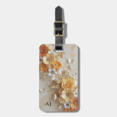 Monogram 3D Butterfly Spring Garden Floral Gepäckanhänger (Vorderseite vertikal)