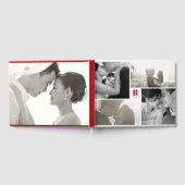 Monogram 4 Foto Collage Moderne chinesische Hochze Gästebuch (Voll)