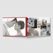 Monogram 4 Foto Collage Moderne chinesische Hochze Gästebuch (Voll)