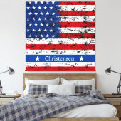 Monogram 4. July American Flag Patriotic Name Leinwanddruck (Insitu (Schlafzimmer))