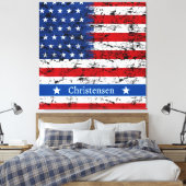 Monogram 4. July American Flag Patriotic Name Leinwanddruck (Insitu (Schlafzimmer))