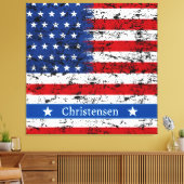 Monogram 4. July American Flag Patriotic Name Leinwanddruck (Insitu (Wohnzimmer))