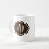 Monogram 50. Geburtstag Fabulous & Fierce Tasse (Vorderseite Links)