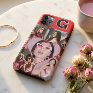 Monogram 6-Foto Collage Aquamarin iPhone Case