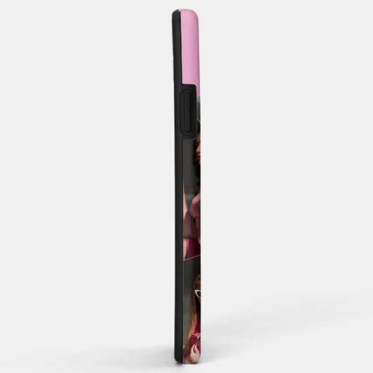 Monogram 6-Foto Collage Aquamarin iPhone Case (Hinten/Rechts)