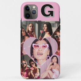 Monogram 6-Foto Collage Aquamarin iPhone Case