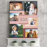 Monogram 6 Foto Collage on Maroon Pink and Gray Leinwanddruck<br><div class="desc">Erstellen Sie Ihre eigene Foto-Collage auf dieser stilvoll gedehnten Leinwand. Die Vorlage ist für Sie Set, um 6 Ihrer eigenen Fotos hinzuzufügen - 2 quadratische und 4 Landschaft - im Uhrzeigersinn von oben verlassen. Sie können auch Ihr Monogramm oder Ihre Initialen hinzufügen, und Sie können wählen, ob es sich um...</div>