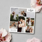 Monogram 6 Foto Collage Wedding Liebe & Danke