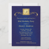 Monogram 80. Geburtstagsparty Einladungen Foto (Rückseite)