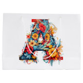 Monogram A Abloom Große Geschenktüte (Rückseite)