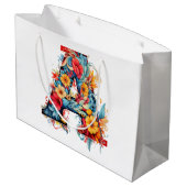 Monogram A Abloom Große Geschenktüte (Rückseite Schrägansicht)