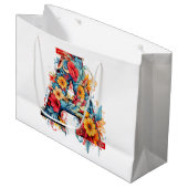 Monogram A Abloom Große Geschenktüte (Vorderseite Schrägansicht)