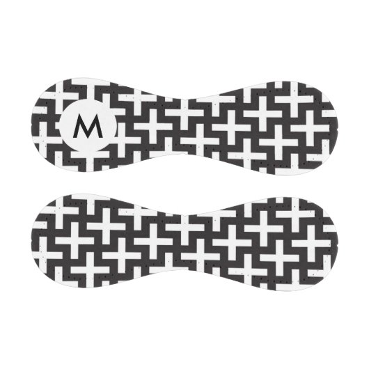 Monogram A B&W-Muster mit Pluszeichen Baseball (Paneele)