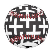 Monogram A B&W-Muster mit Pluszeichen Baseball (Rückseite)