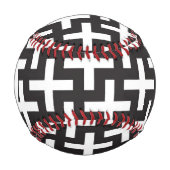 Monogram A B&W-Muster mit Pluszeichen Baseball (Vorderseite)