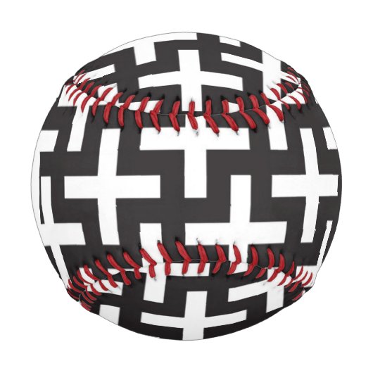 Monogram A B&W-Muster mit Pluszeichen Baseball (Vorderseite)