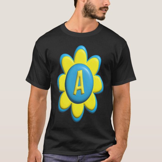 Monogram A Colorful Flower T-Shirt (Vorderseite)