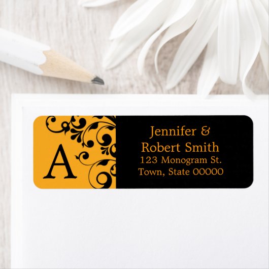 Monogram A Custom Address Labels | Halloween (Insitu)