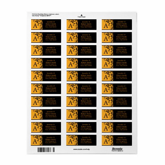 Monogram A Custom Address Labels | Halloween (Vorne)