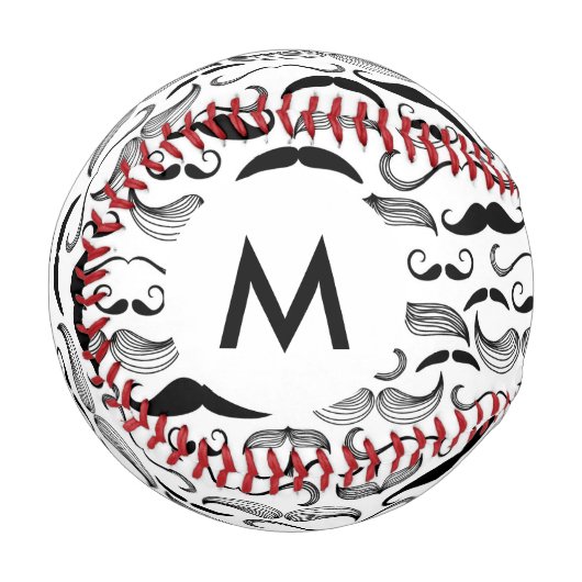 Monogram A Gentlemen's Club. Mustache Muster 2 Baseball (Vorderseite Links)