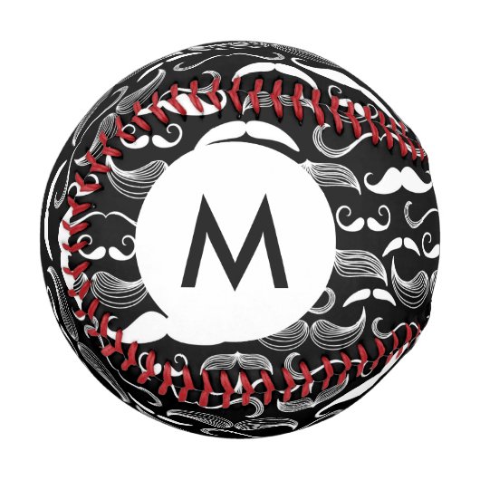 Monogram A Gentlemen's Club. Mustache-Muster Baseball (Vorderseite Links)
