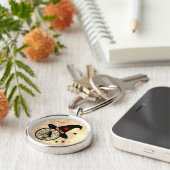 Monogram A Halloween Sky Hexenspinnen Name Schlüsselanhänger (Seite)