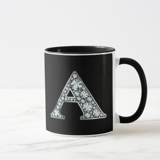 Monogram A Imitate Diamond Tasse (Rechts)