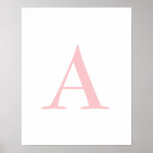 Monogram A Initial Letter Modern White & Pink Pos Poster (Vorne)
