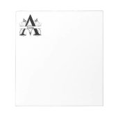 Monogram A Initial Stationary Desk Notepad Notizblock (Vorderseite)